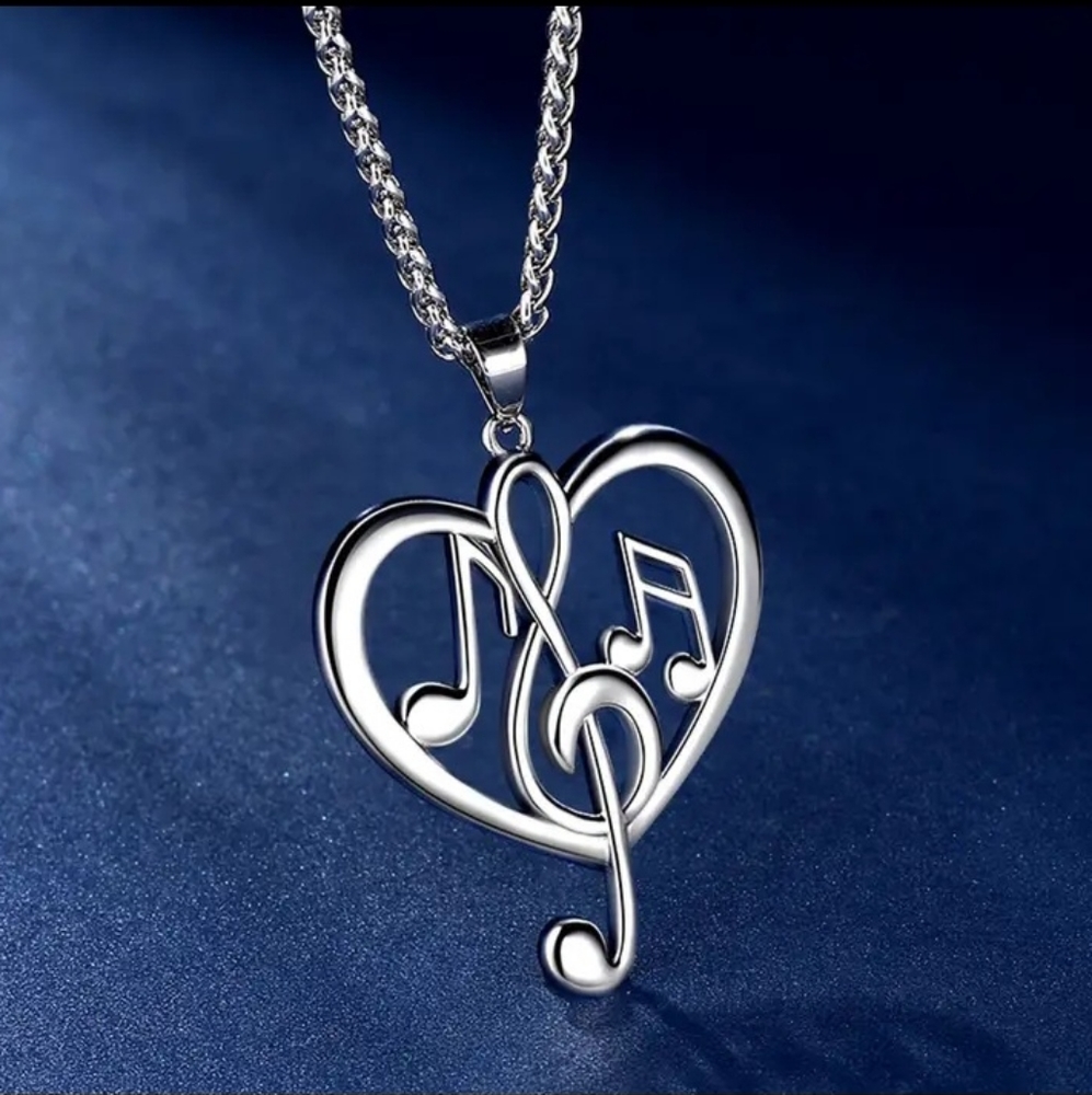 Music Note Necklace - Picture 2 of 7